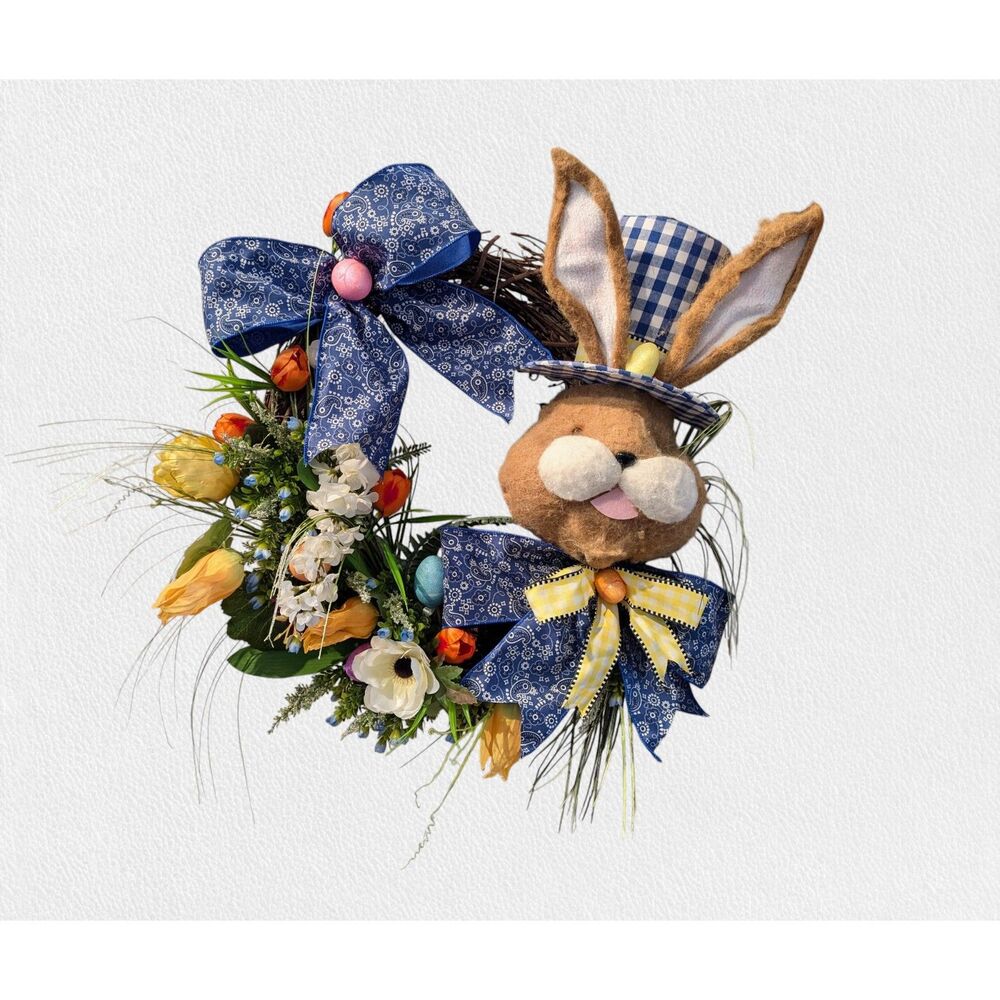 Custom Made Peter Cottontail on a grapevine wreath form
